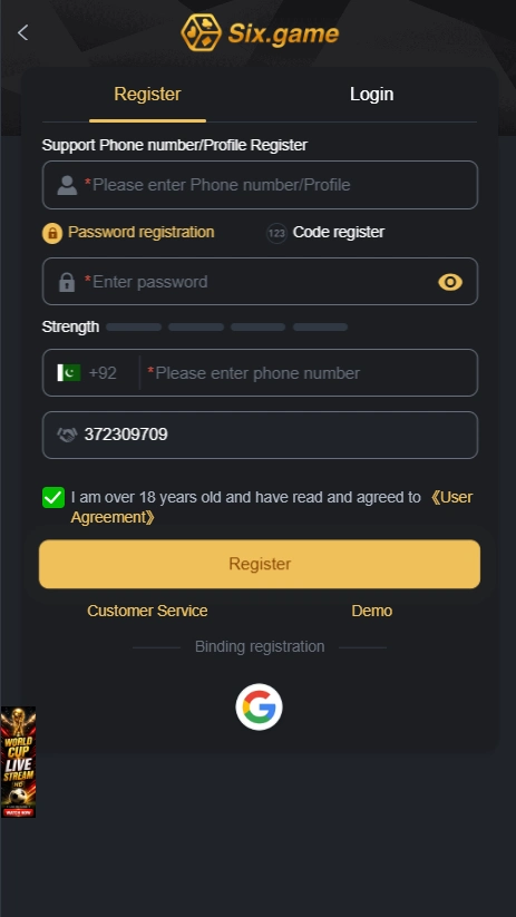 Six App Register